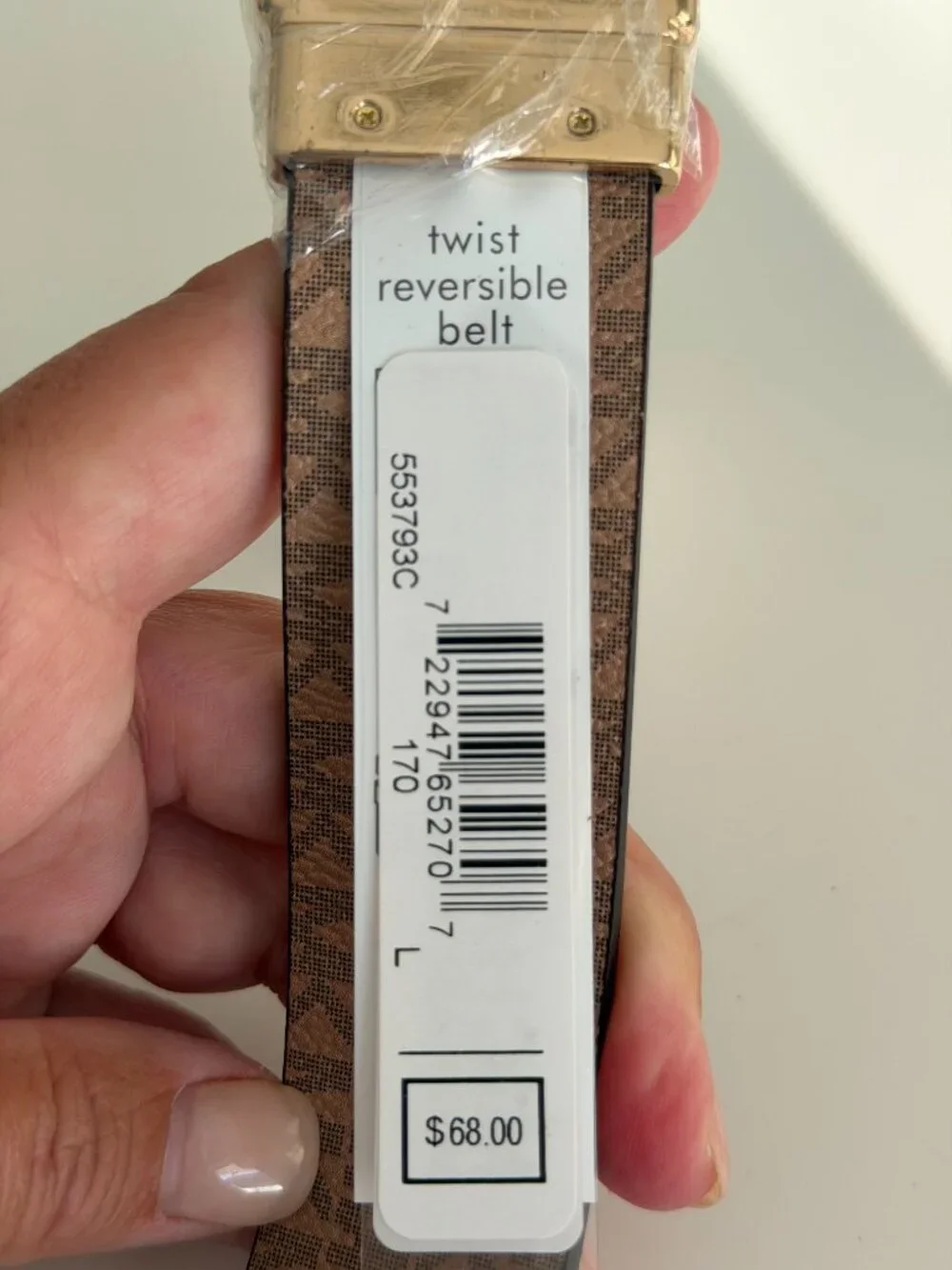 NWT Michael Kors Women's Large Twist Reversible Monogram Logo Belt